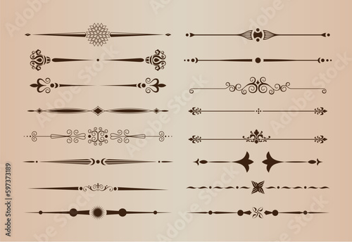 calligraphic floral ornaments for design elements 