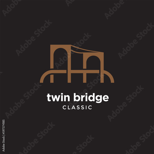 classic bridge Portland Oregon logo design photo