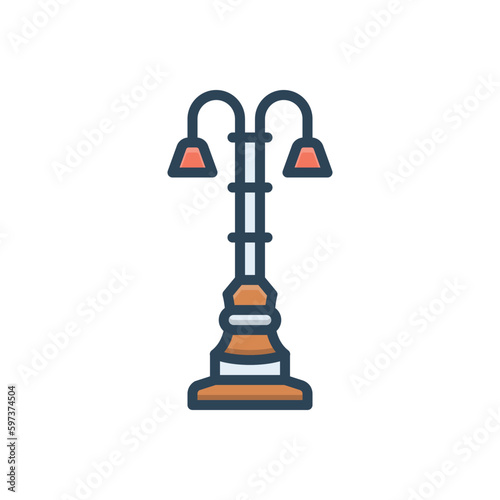 Color illustration icon for pole 