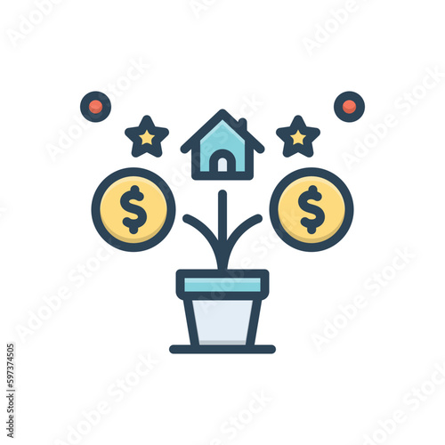 Color illustration icon for beneficial 