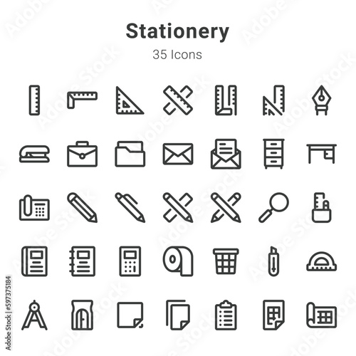 Stationery icon set