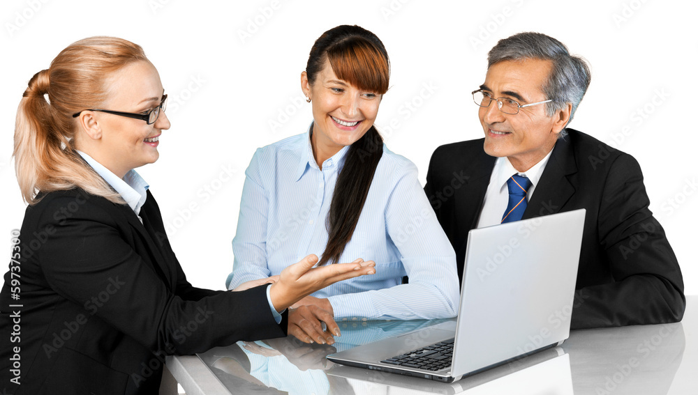Portrait of Business People Working with Laptop Portrait of Business People Working with Laptop
