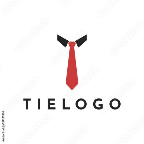 Simple tie logo design, letter t tie design concept