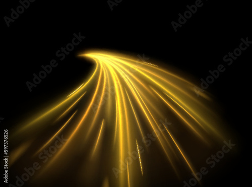 Blue glowing shiny lines effect vector background. Luminous white lines of speed. Light glowing effect. Light trail wave, fire path trace line and incandescence curve twirl.