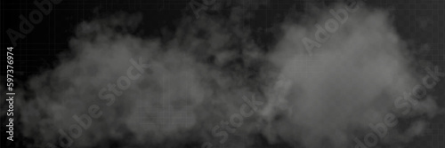 White smoke puff isolated on transparent background.. PNG. . Vector illustration.