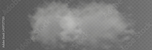 Transparent special effect stands out with fog or smoke. White cloud vector.