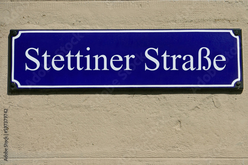 Emailleschild Stettiner Straße