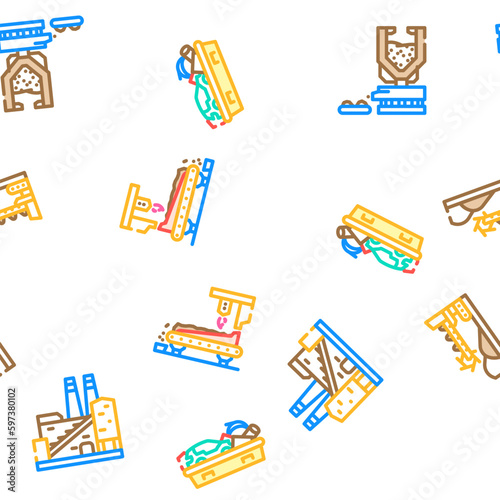 steel production industry metal vector seamless pattern