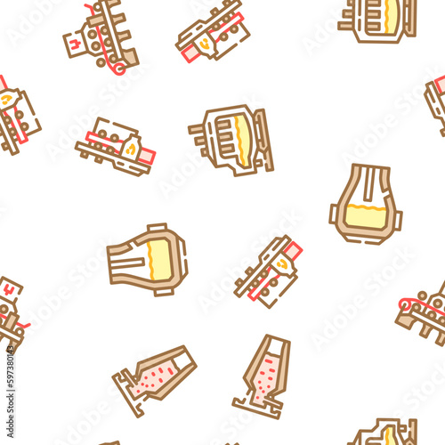 steel production industry metal vector seamless pattern