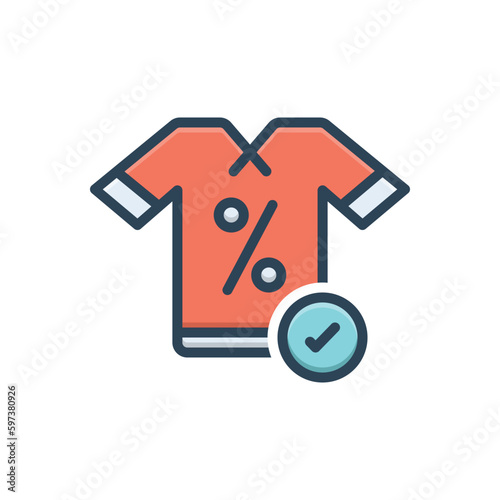 Color illustration icon for discounted 