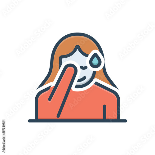Color illustration icon for shame 