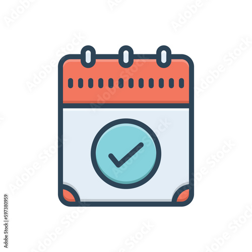 Color illustration icon for today 