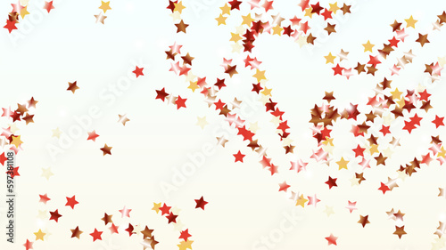 Realistic Background with Confetti of Stars Glitter Particles. Sparkle Lights Texture. Celebration pattern. Light Spots. Explosion of Confetti. Glitter Vector Illustration. Design for Poster.