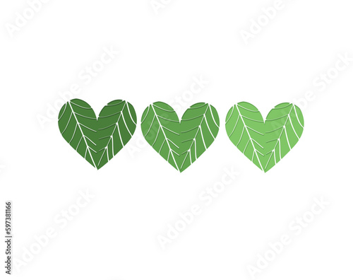 Vector illustration with a heart-shaped molding on a green background.
