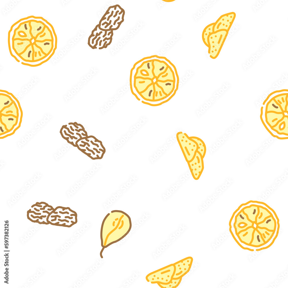 fruit dry snack nut mix vector seamless pattern