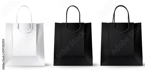 white shopping bag set on white, ai generated