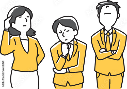 考える男女社員
