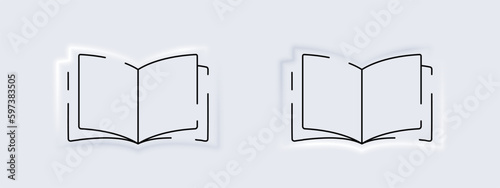Book icon in neumorphic style illustration