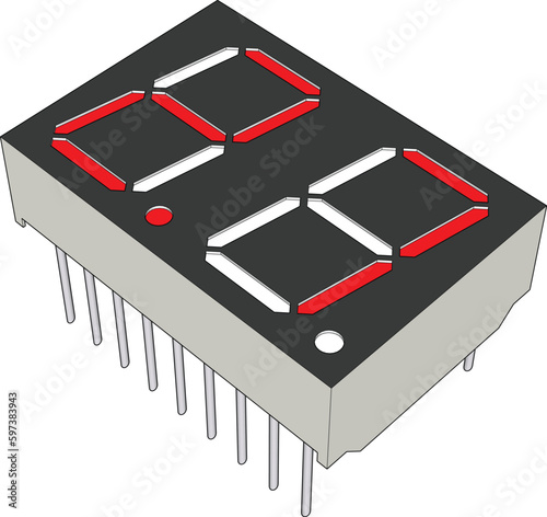 7 Segment. display numerical information. 3D vecters