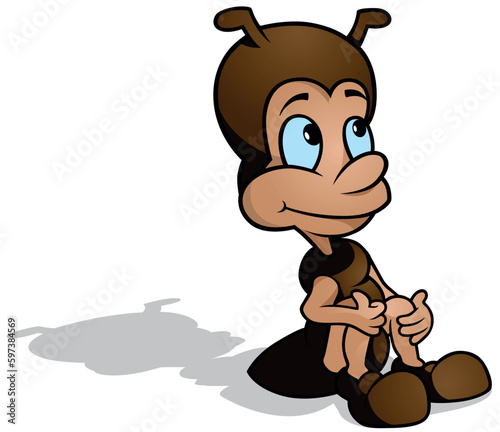Cute Brown Ant Sitting on t...