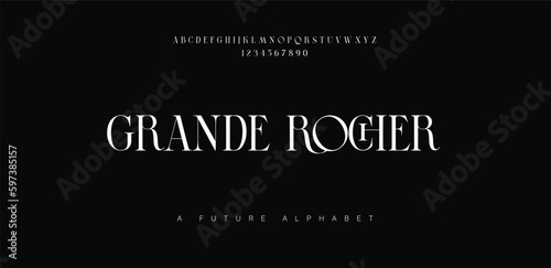 Luxury sans serif alphabet letters font minimal fashion typography decorative wedding fonts logo