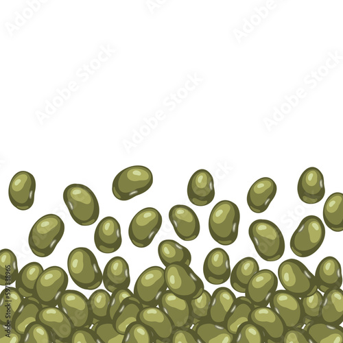 Green lima beans background. Vector illustration.