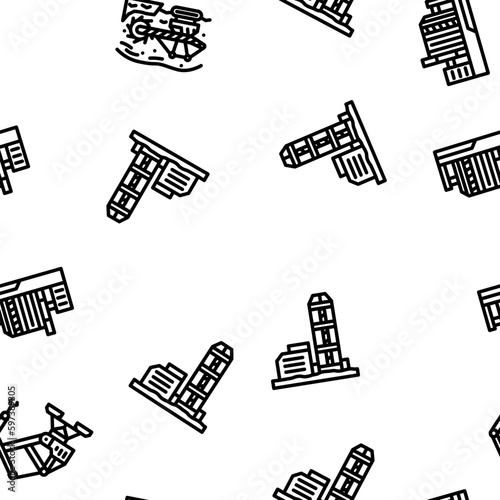 steel production industry metal vector seamless pattern