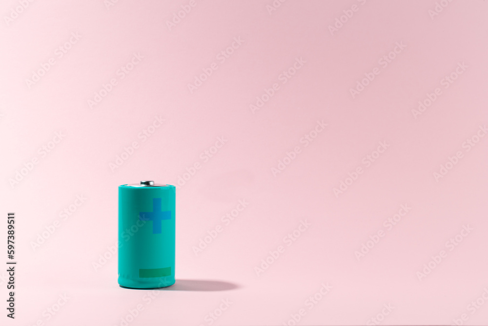 New batteries on pink background New batteries on pink background