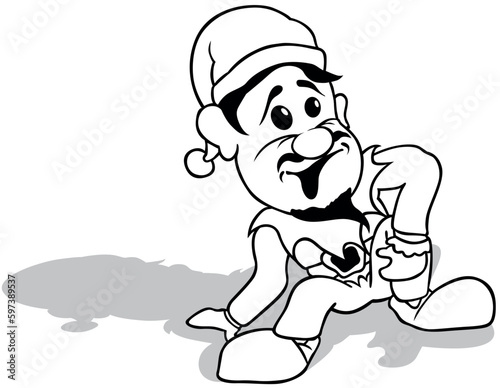 Drawing of a Sitting Bearde...