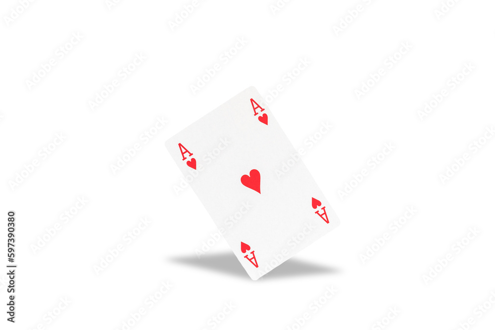 Playing card (ace) isolated with shadow