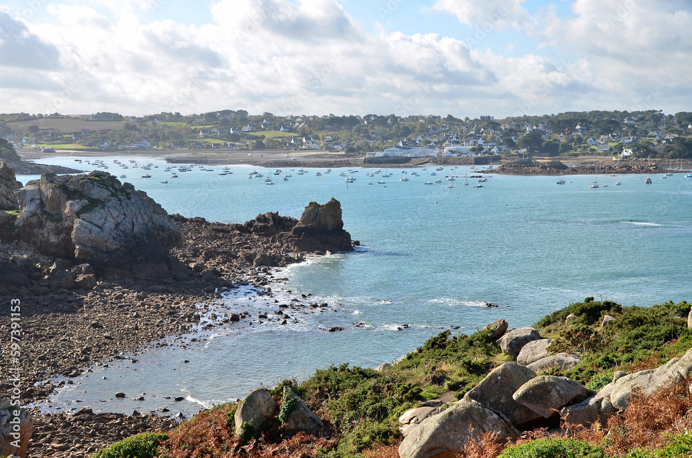 Mer et baie de la région de Roscoff, france, Bretagne, Finistère, Léon, Roscoff