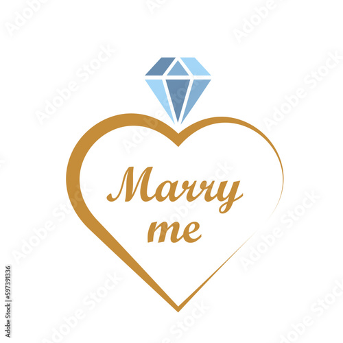 heart with diamond ring marry me proposal