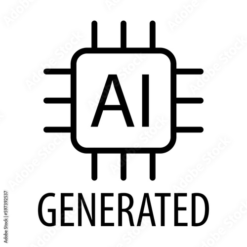 Artificial intelligence generated icon vector AI sign for graphic design, logo, website, social media, mobile app, UI illustration.