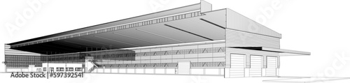 3D illustration of building project