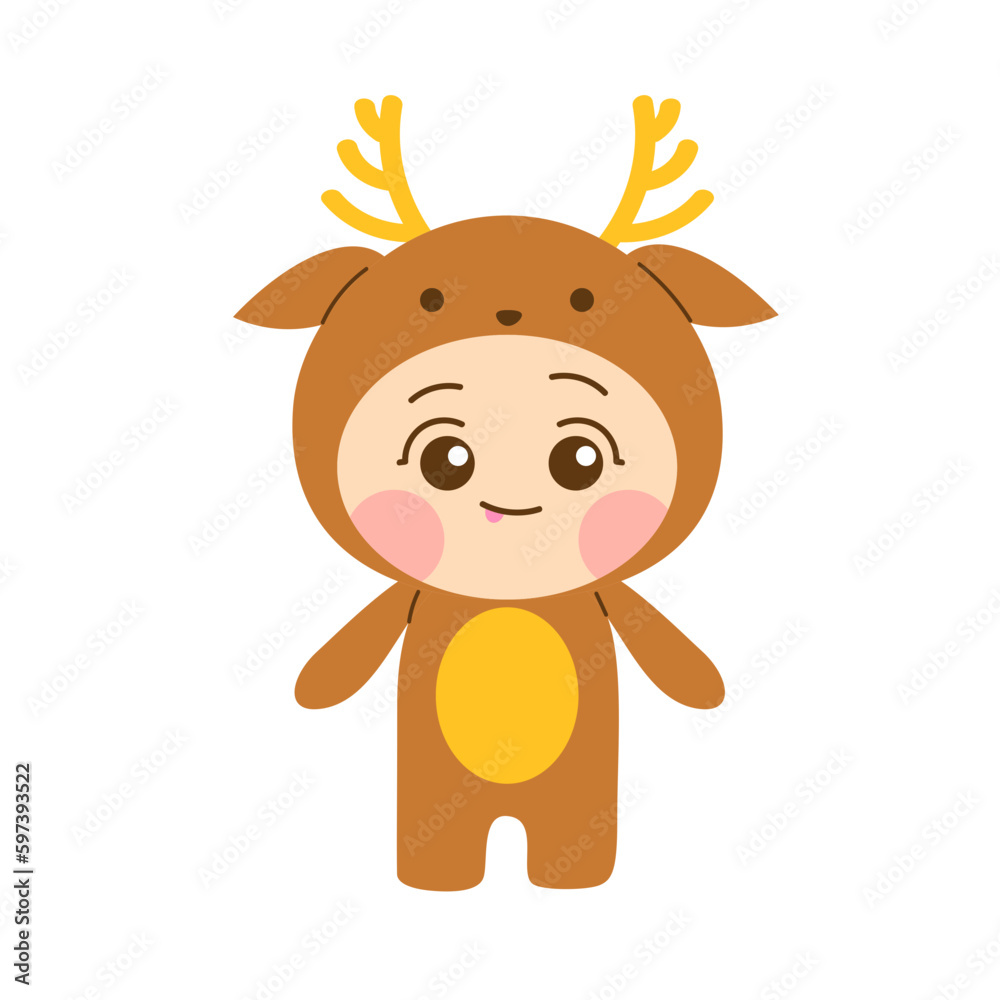 Obraz premium Kids With Animal Costumes_Deer