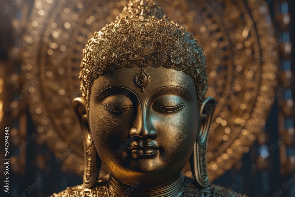 Buddhist ornament mandala. Generate Ai