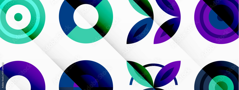 Colorful circles in a grid composition abstract background. Design for wallpaper, banner, background, landing page, wall art, invitation, prints, posters Colorful circles in a grid composition abstract background. Design for wallpaper, banner, background, landing page, wall art, invitation, prints, posters
