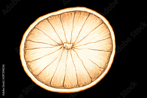 ai-generated  illustration of a juicy orange