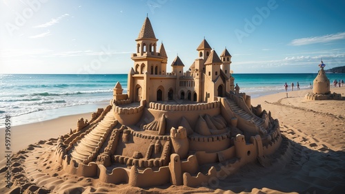 sand castle on the beach photo