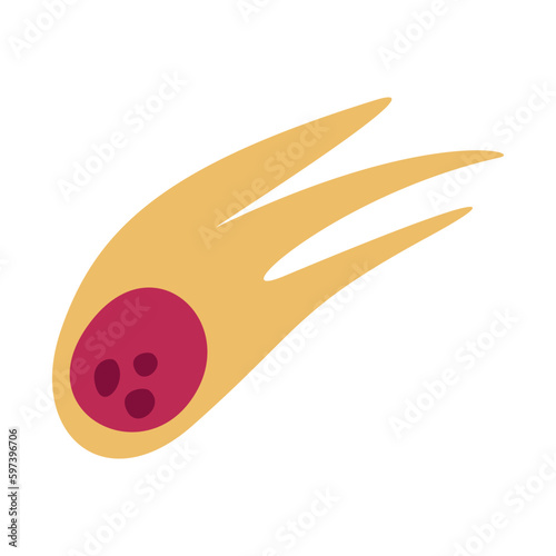 Flat hand drawn vector illustration of asteroid