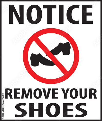 Remove your shoes please sign vector eps