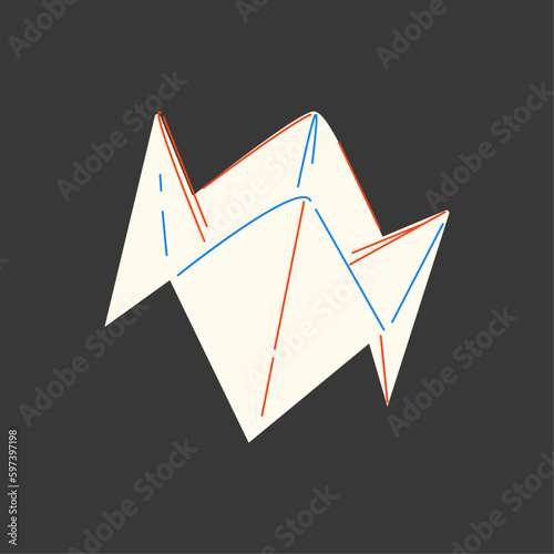 Paper fortune teller isolated on grey background. Vector illustration. photo