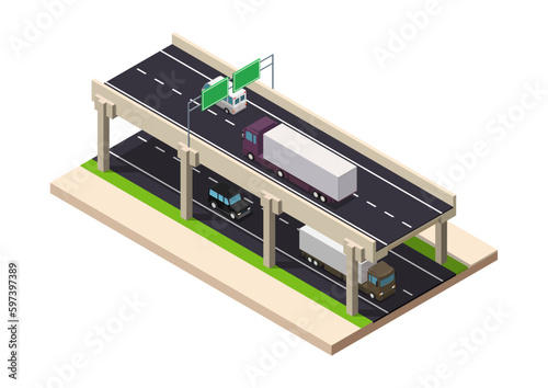 isometric flyover highway