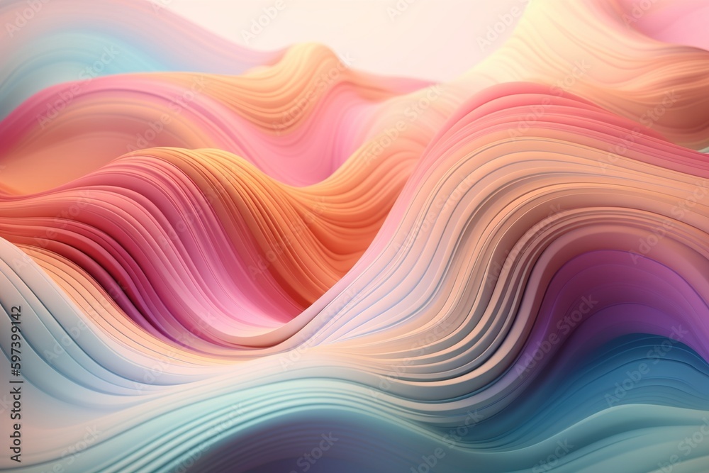 Obraz premium abstract colorful background with waves generative ai