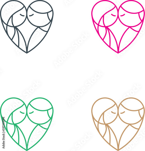 Man Love Woman Line Logo