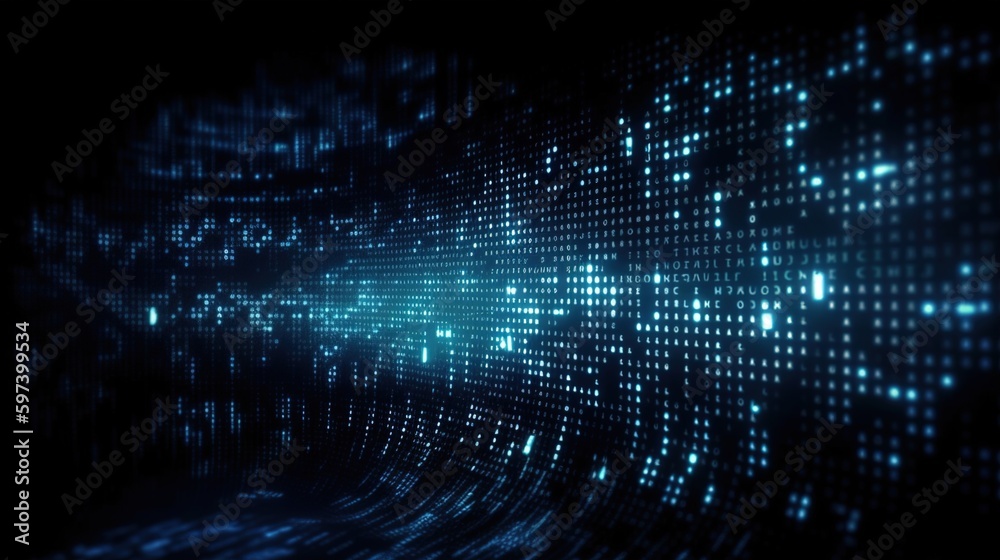 Fototapeta premium abstract blue background with digital lines generative ai 