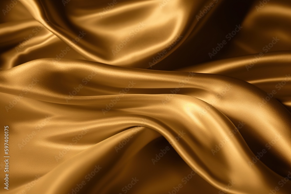 Obraz premium Abstract Background with 3D Wave Bright Gold and Purple Gradient Silk Fabric generative ai
