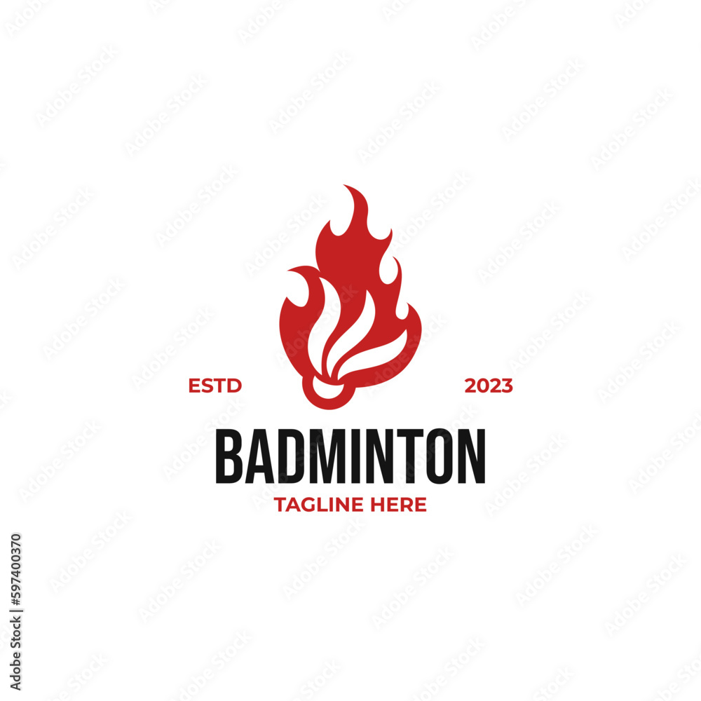 Flat shuttlecock badminton logo design vector illustration idea Flat shuttlecock badminton logo design vector illustration idea