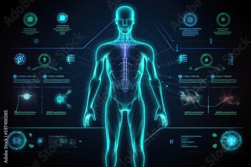 futuristic digital diagnosis human body generative ai 