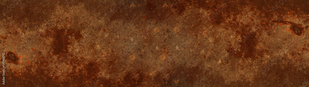 Grunge old scratched weathered aged rusty dark brown orange metal stone rust wall or floor background texture banner panorama industry industrial - obrazy, fototapety, plakaty 